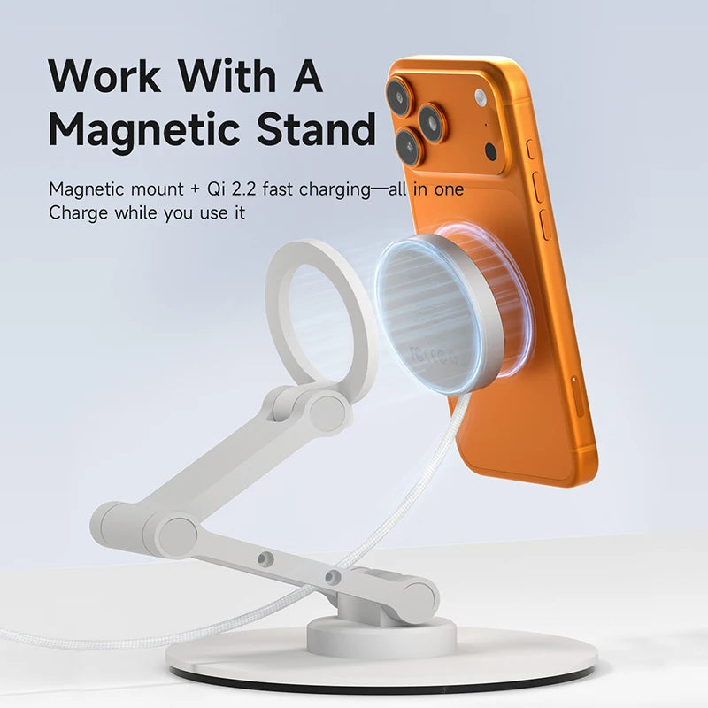 Hagibis Qi2.2 Magnetic Wireless Charger Dual-sided Magnetic 25W Fast Charging Pad for MagSafe iPhone 17/16/15/14 Pro Airpods Car