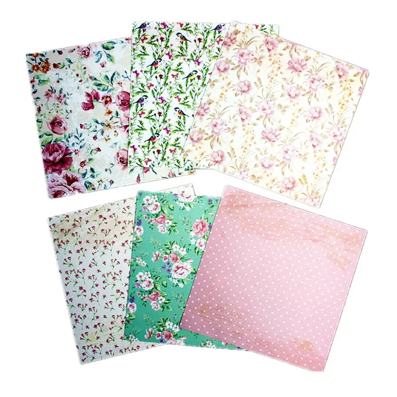 6x6 Scrapbooking Paper Pad  6/12 Sheets Floral Pattern Decorative Paper For Journaling Collage DIY Crafts