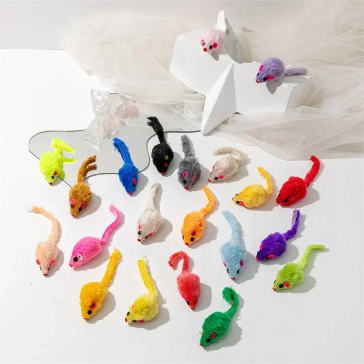 3-200 Pcs Rattle Cat Mouse Toys Also Prefilled Catnip