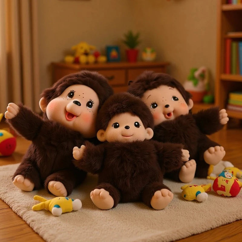 Monchhichi Keychain Kawaii Keychains for Bags Monchhichi Doll Hanging Pendants Children's Day Birthday Gift 몬치치