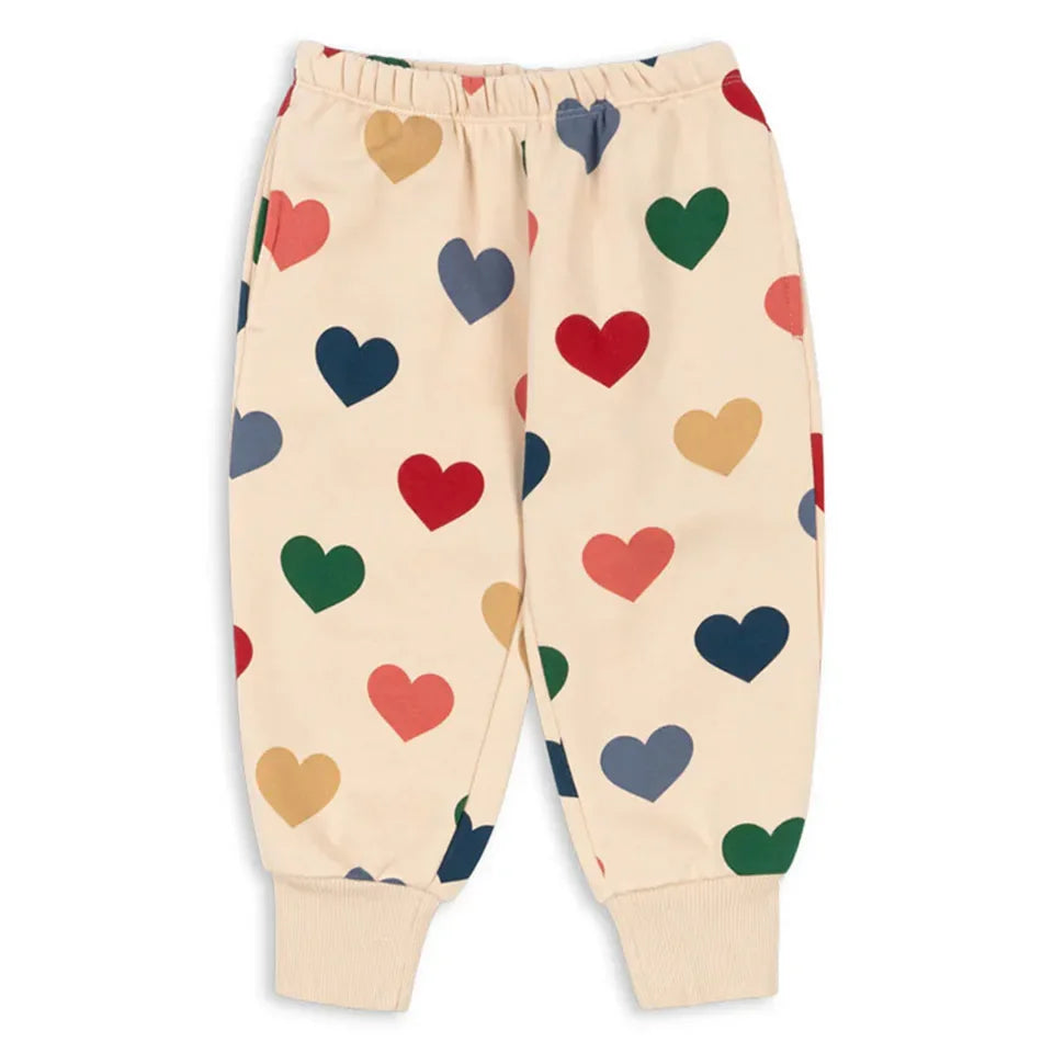 Spring KS Baby Girl Outfit Set Heart Sweatshirt Dress Kids Cotton Clothes Girls Sweatpants Pants Suits Children's Homewear 1-9Y