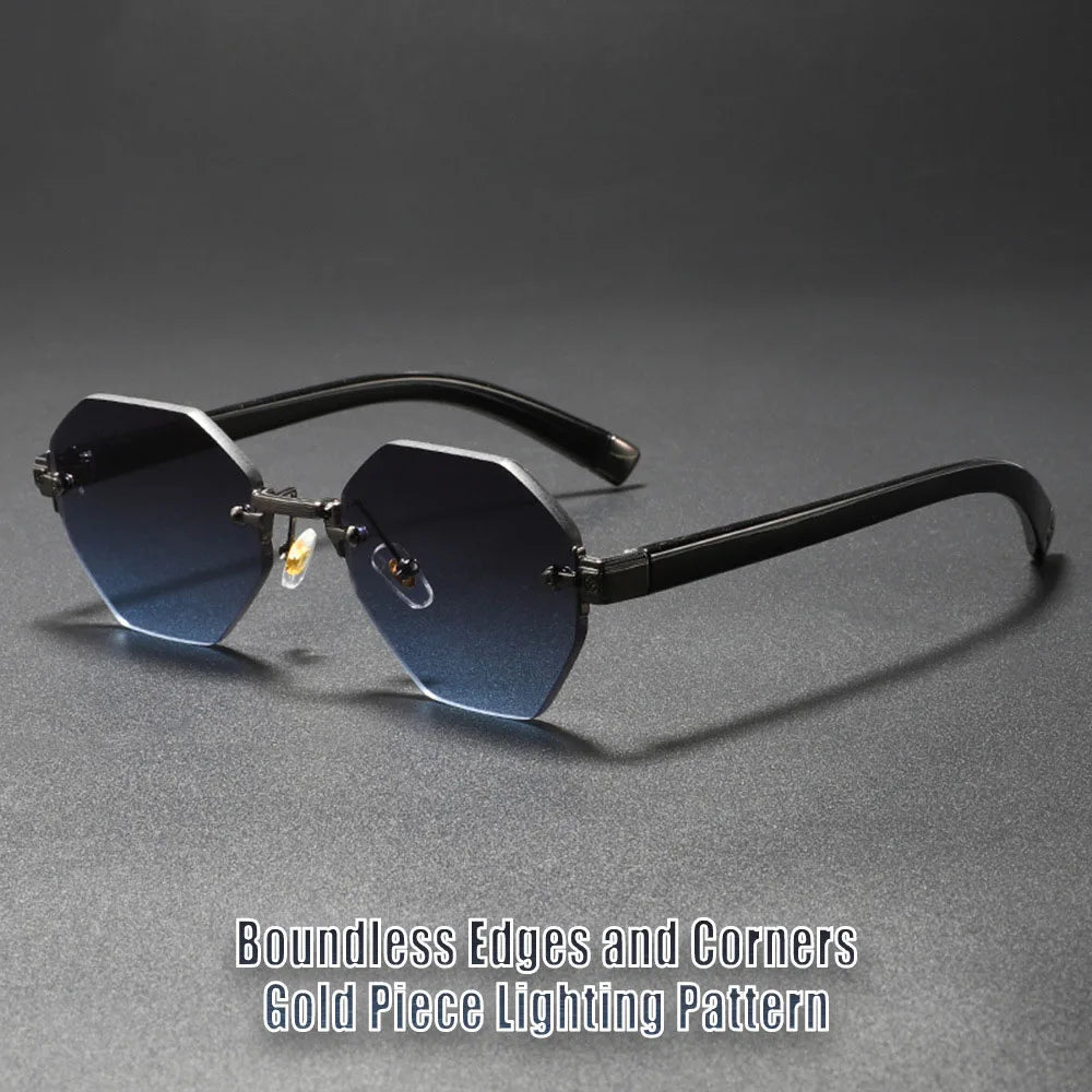2025New Man Woman Rimless sunnies Gradient UV400 Fashion Trend Fashion Show Sun Glasses