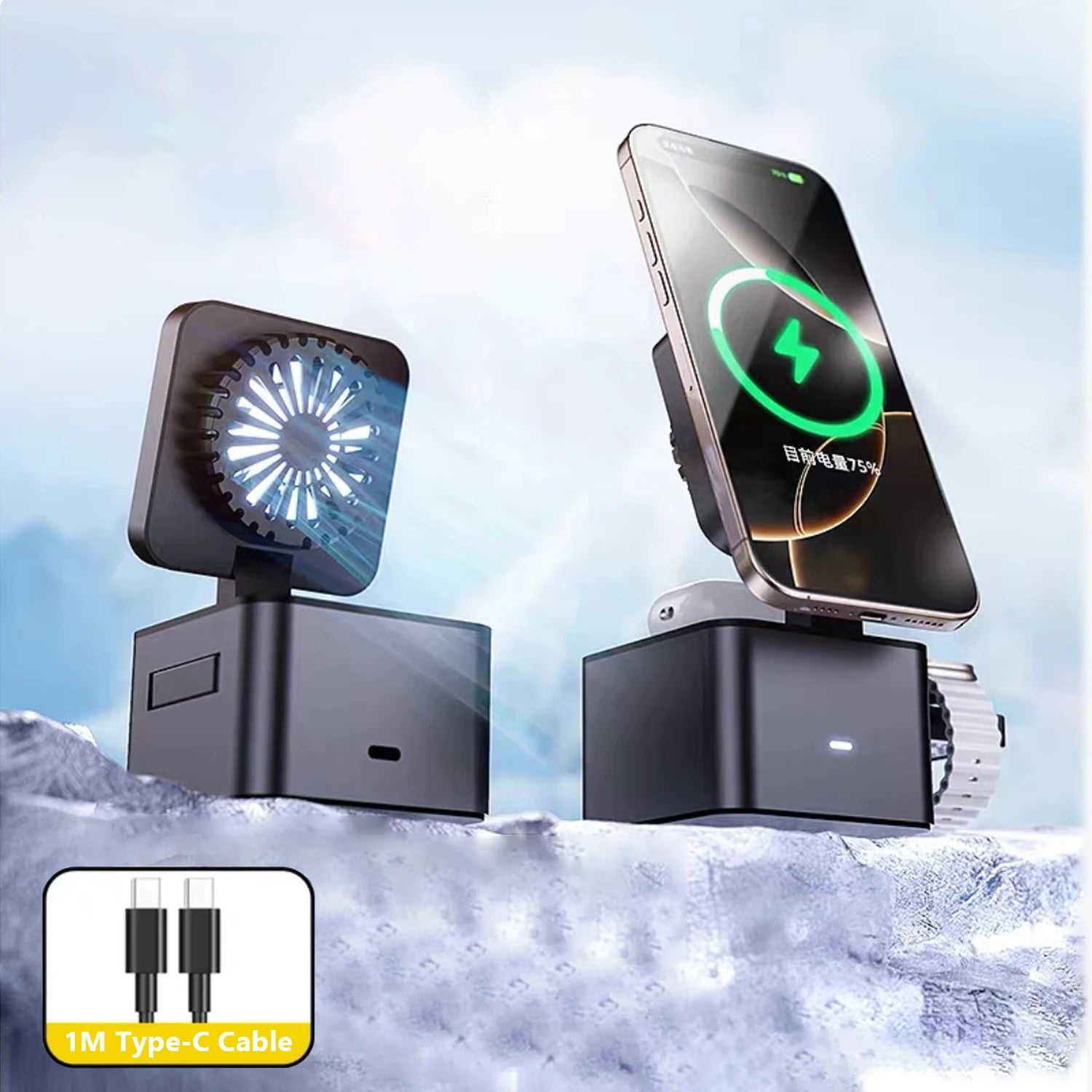 ice-Cooling For Magsafe Wireless Charger Station Stand For iPone 16~12 Pro Max/iWatch 10~2 SE/AirPods 4 Pro 3 in 1 Fast Charging