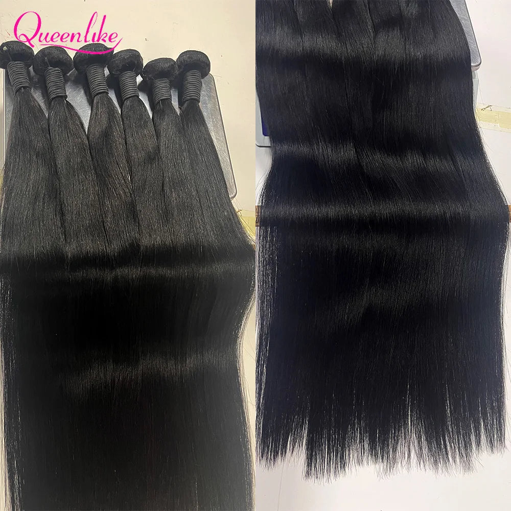 Queenlike 30 Inch Human Hair Bundles Brazilian Raw Hair