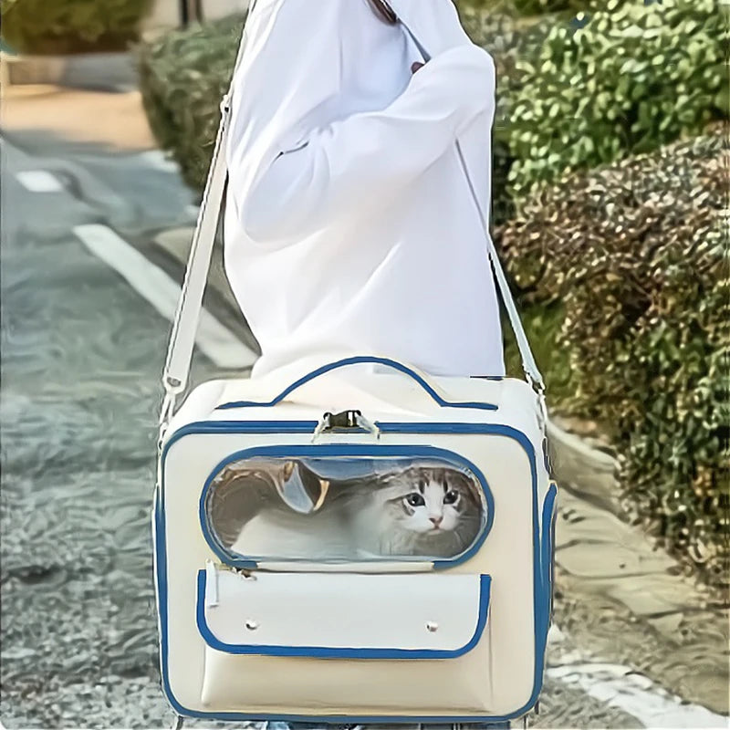 cat bag Cats Backpack transporter for cats Double shoulder pet backpack, crossbody bag,15KG can withstand weight,large space