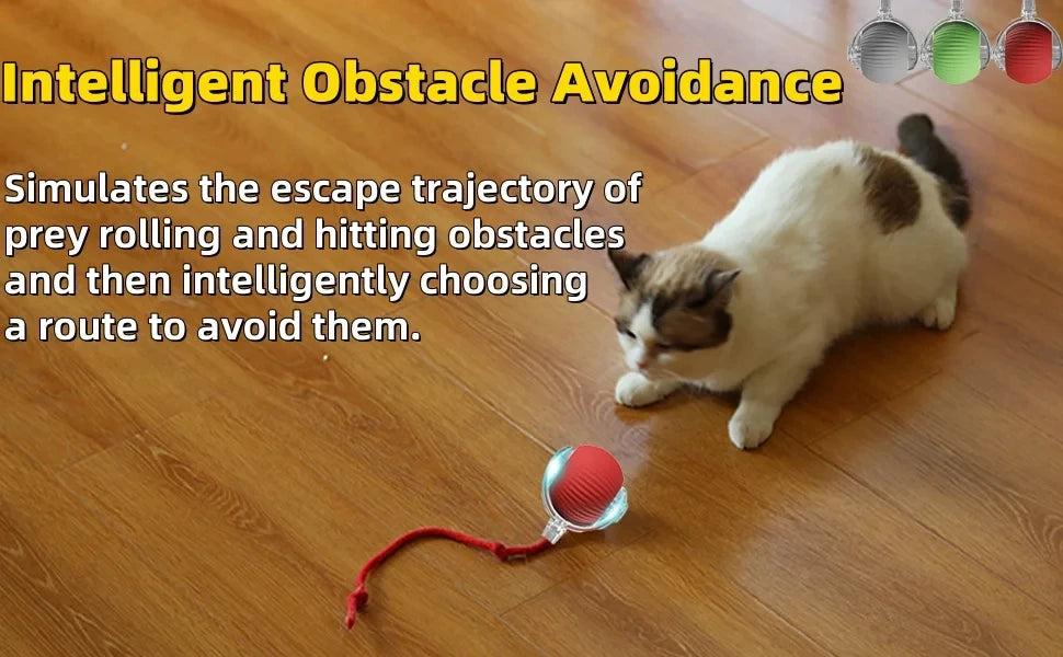 Dog Cat Interactive Ball Toy Automatic Rolling Ball Faux Tail Rechargeable Smart Pet Electric Toy Dog Cat Training Imitate Mouse