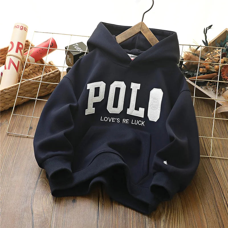 IYEAL Kids Clothes Boys  Children's Long sleeved Letter Hooded Sweatshirt Kids Casual Clothing Boys Spring New Hooded Sweatshirt