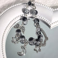 Y2K Sweet and Cool Girl's Ice Crackle Bead Heart-Shaped Wings Star