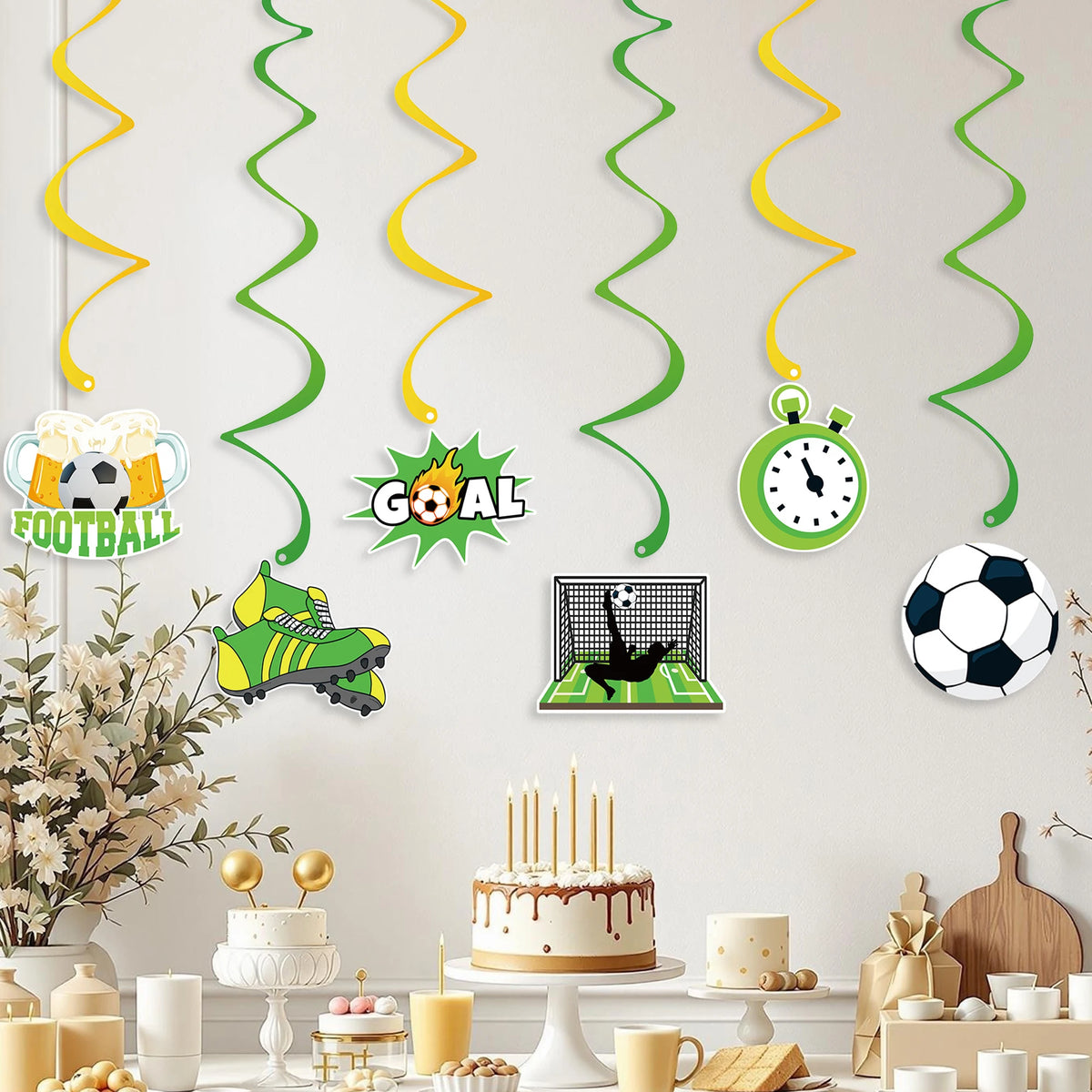 2sets/1set Soccer Happy Birthday Banner Set Football Theme Birthday