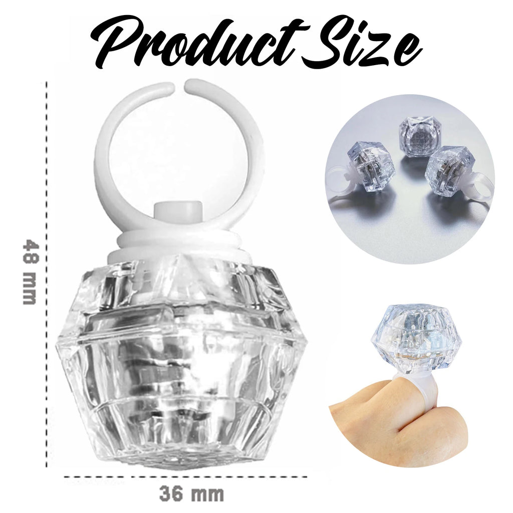 10-50 Pcs Flash Led Light up Rings Bachelorette Party Favors Gifts Diamond Rings Bridal Shower Birthday Weddings Party Favors