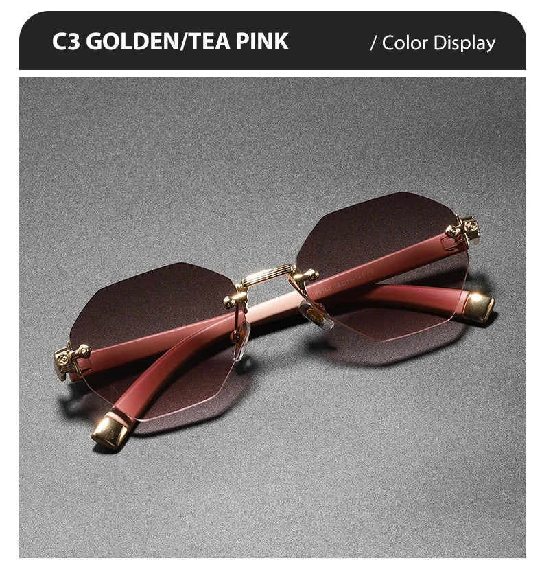 2025New Man Woman Rimless sunnies Gradient UV400 Fashion Trend Fashion Show Sun Glasses