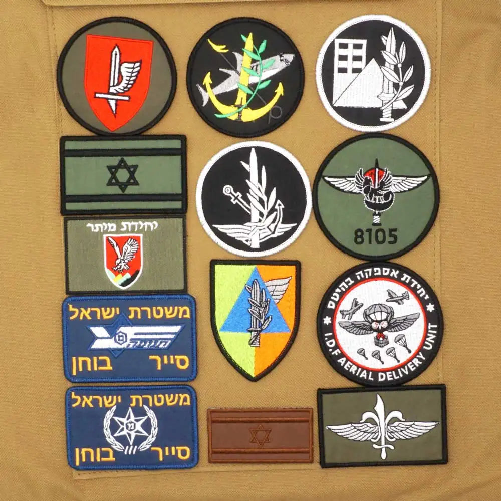 Israel Flag Embroidery Patch Hook and Loop Mlrs Army Morale Badge Israeli Language Outdoor Equipment Tactical Backpack Sticker
