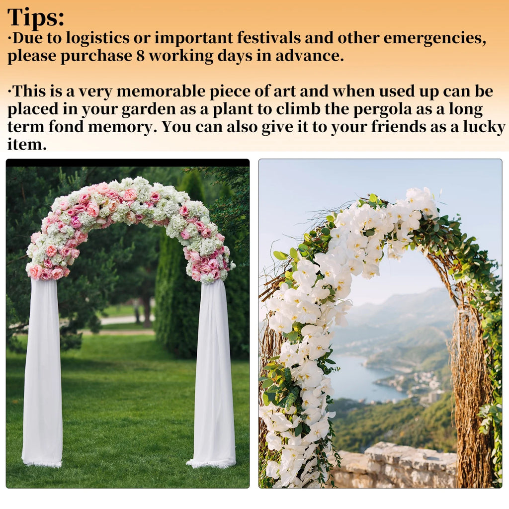 260CM Tall White Wedding Arch Stand Metal Backdrop Garden