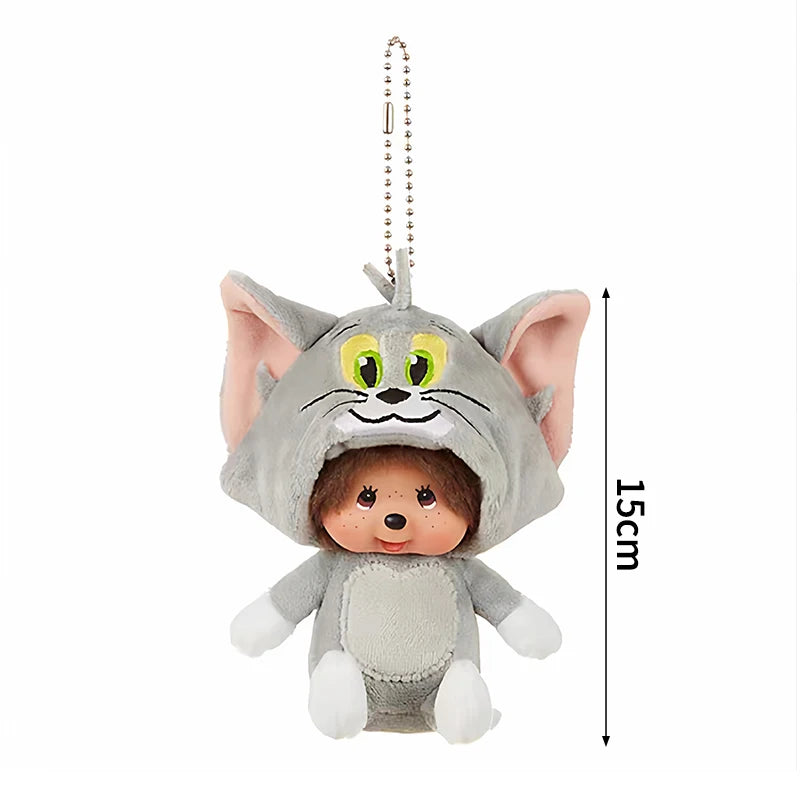Monchhichi Keychain Kawaii Keychains for Bags Monchhichi Doll Hanging Pendants Children's Day Birthday Gift 몬치치