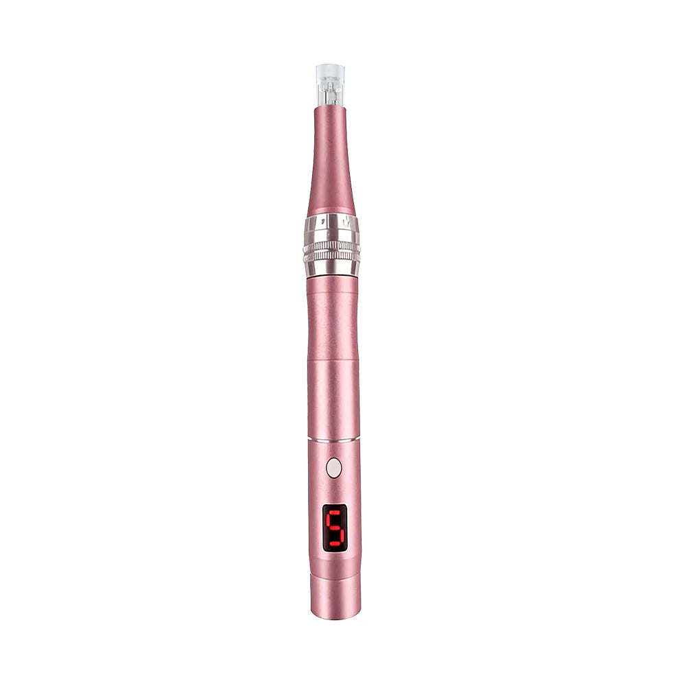 Rechargeable Portable Electric Facial Massager Lightweight with 4 Replacement Heads for Face Neck Skin Care Beauty Tool