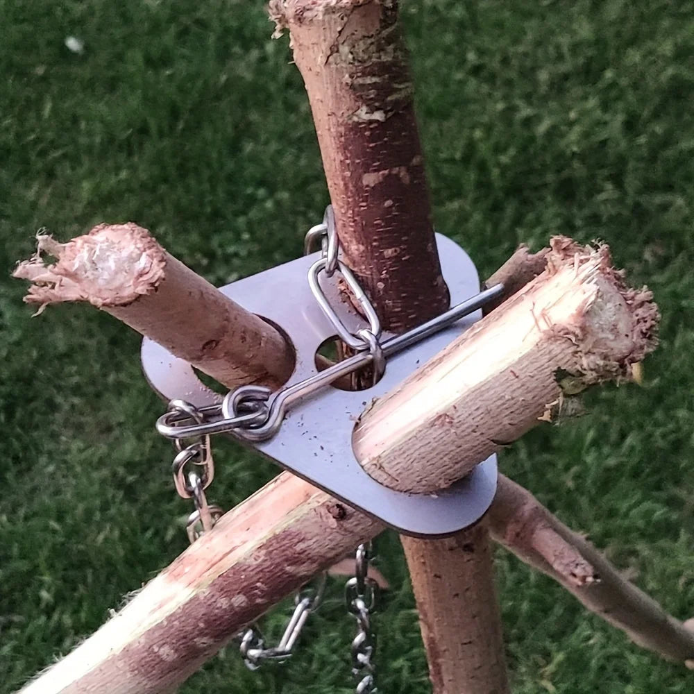 Portable Camping Gear and Equipment  Detachable Outdoor Barbecue Tripod Hanging Rack  Campfire Cooking Accessories Set