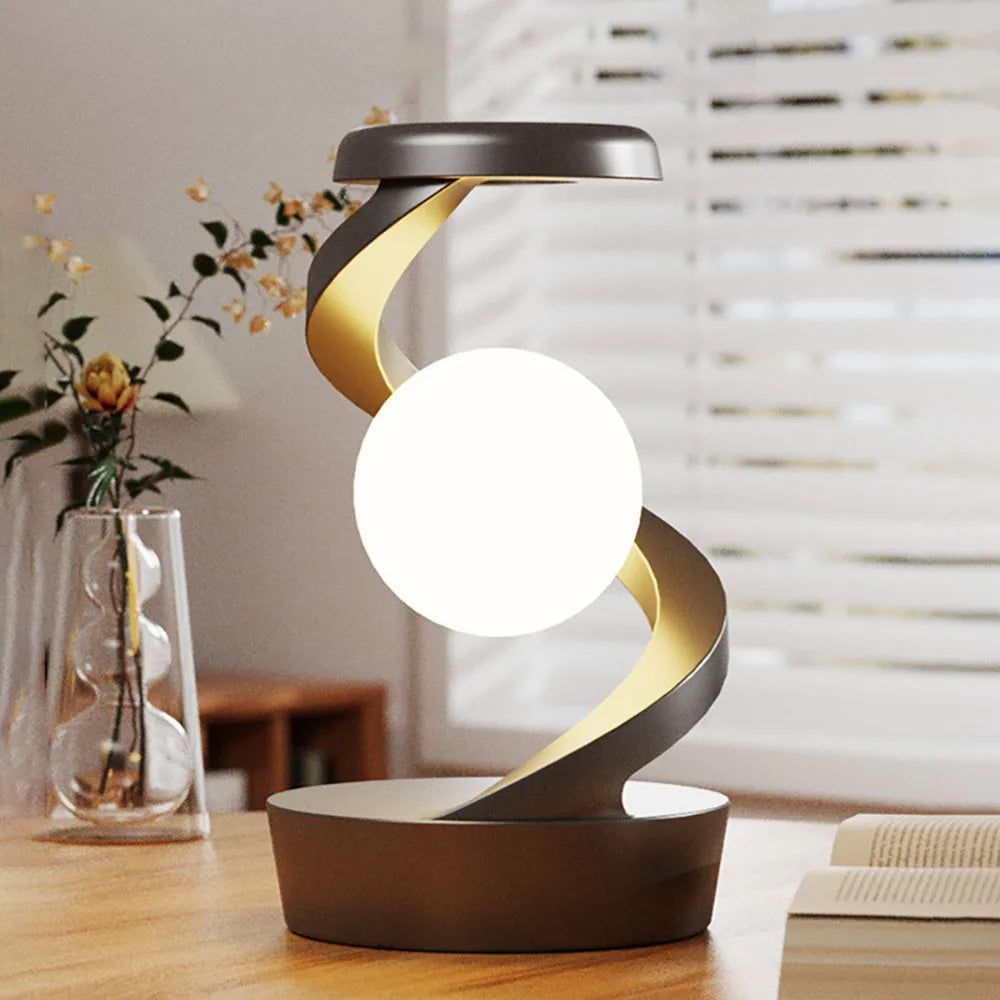 Creative Table Lamp, Rotating Floating lamp, 15W Wireless Charger, Mobile Phone Wireless Charger, RGB Atmosphere Night Light