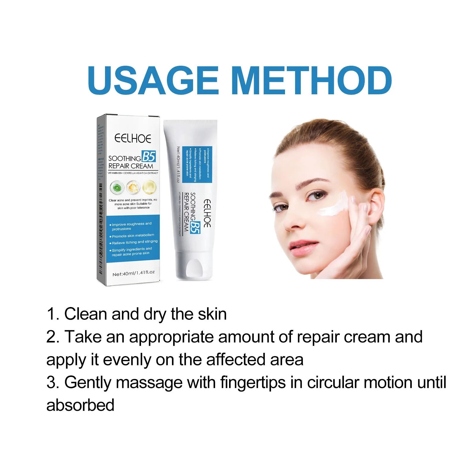 EELHOE B5 Moisturizing Repair Cream Moisturizing Brightening Skin Color Repairing Skin Barrier Moisturizing Skin Care Face Cream