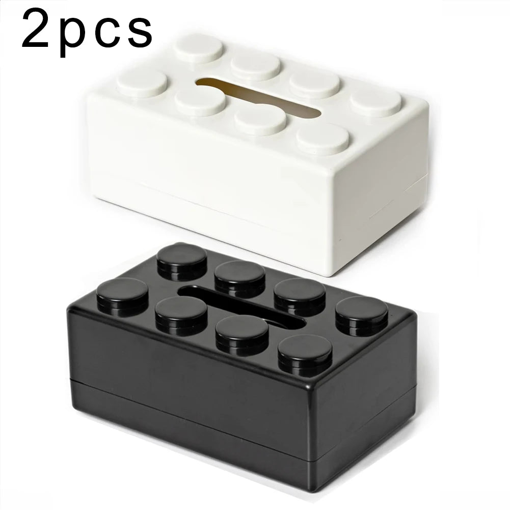 Building Blocks Tissue Box Punch-free Wall-mounted Creative Tissue Box With Spring Home Office Bathroom Waterproof Tissue Box