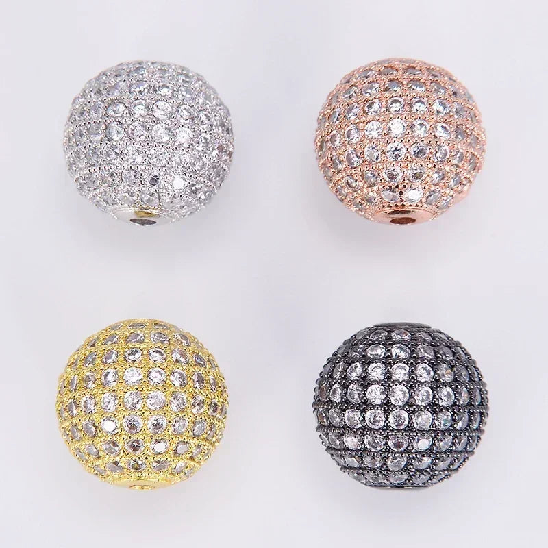 Beads for Jewelry Making Gold Silver Color Accessories Paved