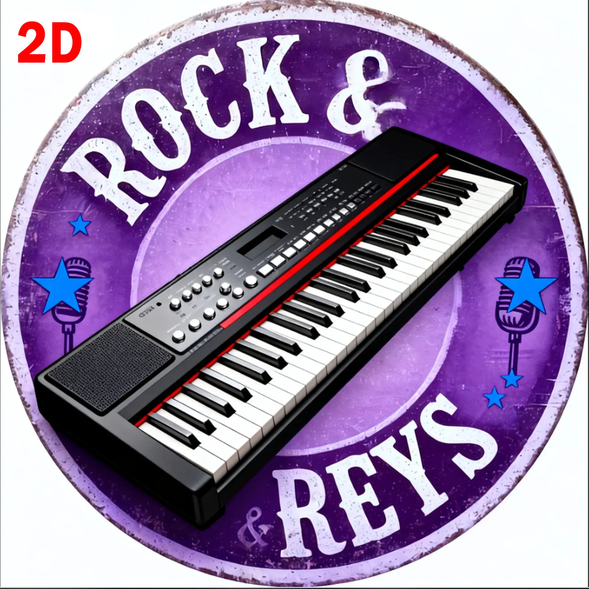 Rock & Roll Guitar Themed Aluminum Metal Tin Sign , Foil Engraved Wall Art Decor - For Home Office - Ideal for Living Room, Bar