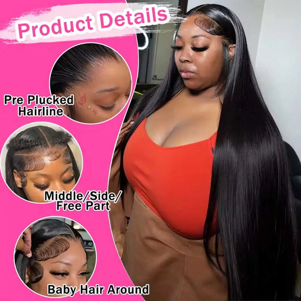 Glueless Straight Human Hair Lace Front Wig