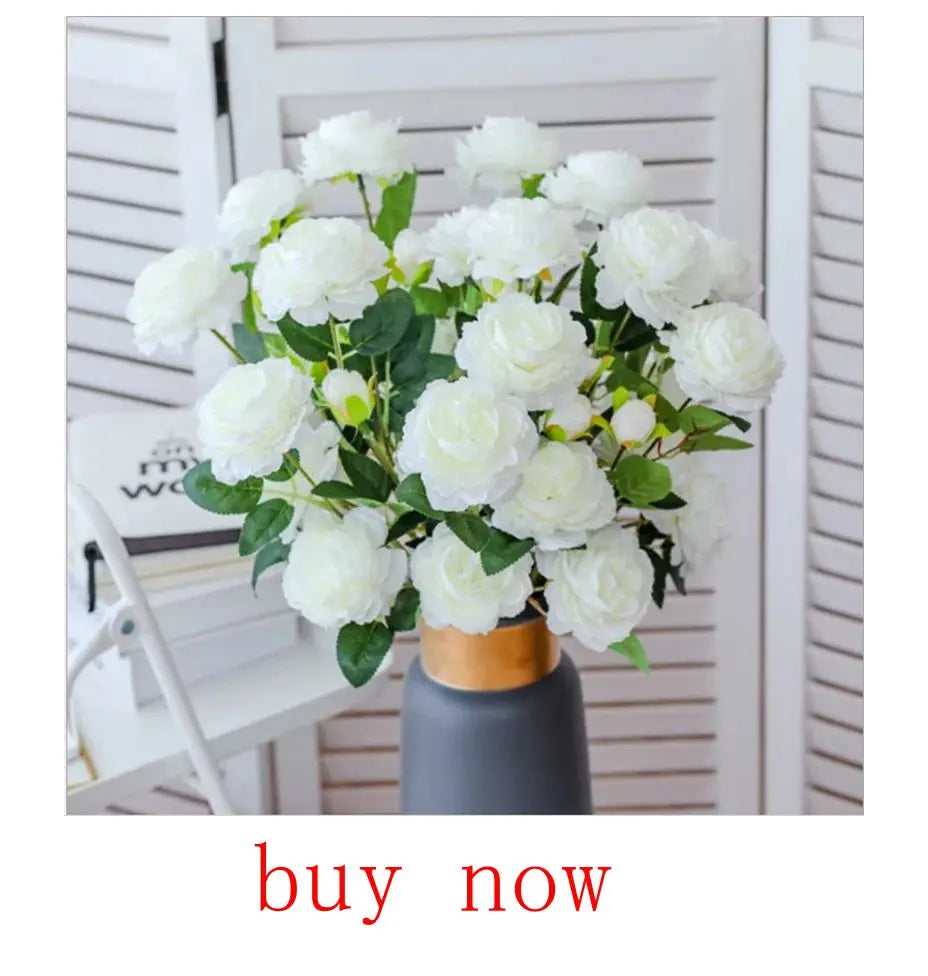 5/10pcs Artificial Flowers Silk Rose Hom Decor Wedding Bridal Bouquet Outdoor Garden Arch Accessory Valentine's Day Diy Gift Box