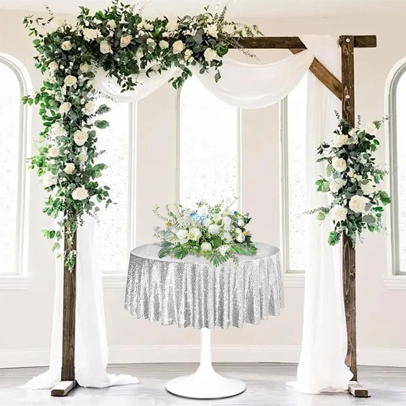 180cm Round Sequin Tablecloth  for Wedding Banquet Wedding Birthday Christmas Party Table Decoration Sequin dining table decorat
