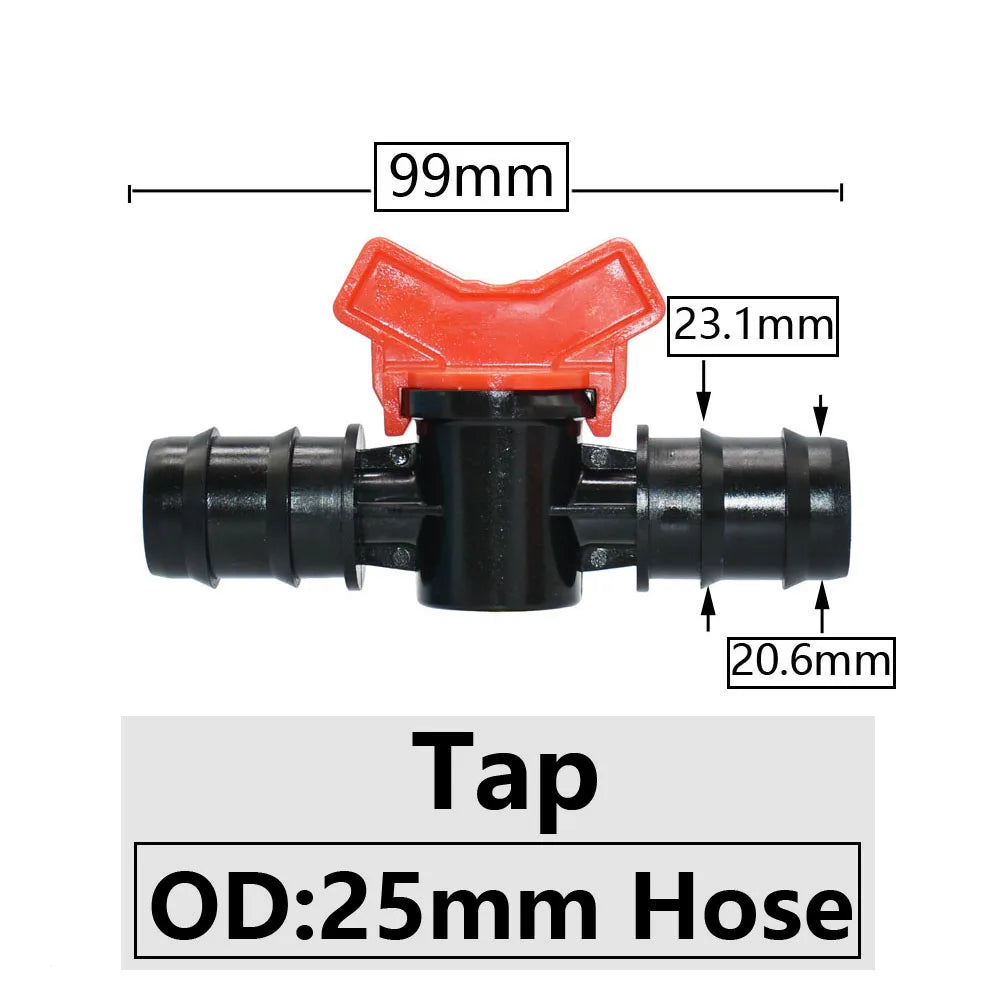 4/8/10/12/16/20/25mm Hose Barbed Mini Valve Garden Tap Barb Connectors With 1/2 3/4 Inch Thread Drip Irrigation System Fitting
