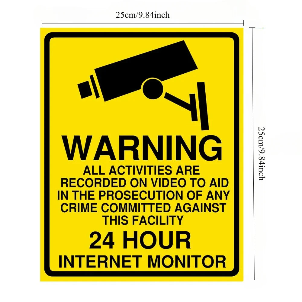 5/10pcs Warning Sticker PVC Camera Alarm Sticker Waterproof Sunscreen Home CCTV Video Surveillance Security Decal Signs