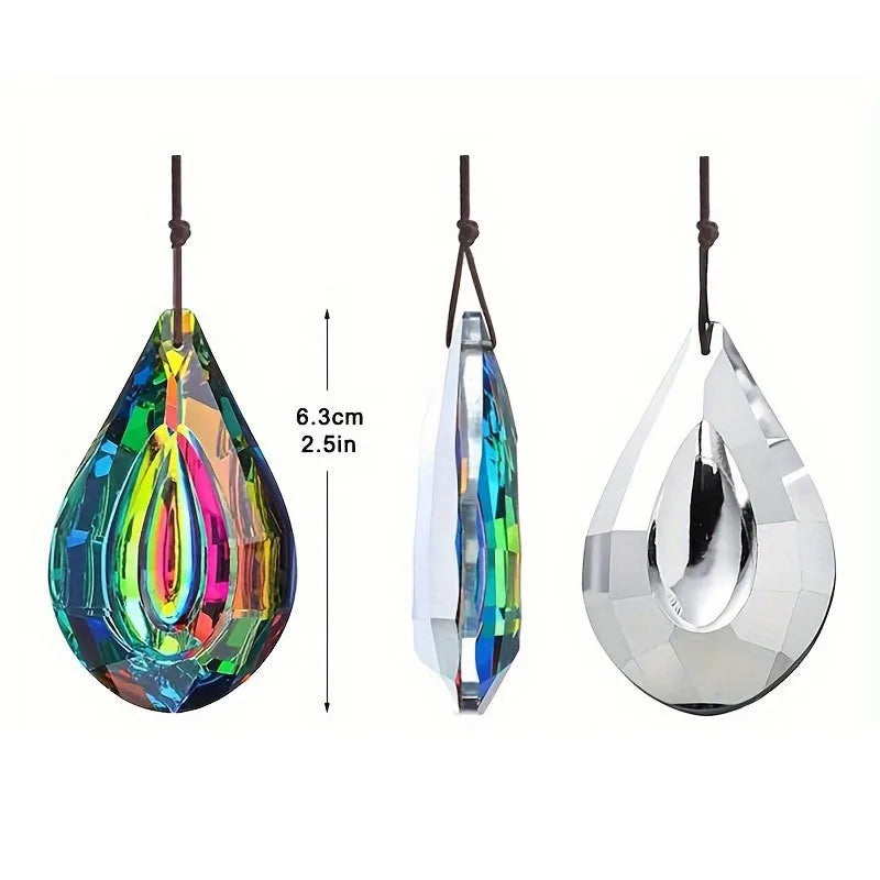 Crystal Decoration Sun Flower 45/60/63mm Rainbow Aurora Crystal Prism Chandelier Room Decoration Hanging Ornament Home Decor