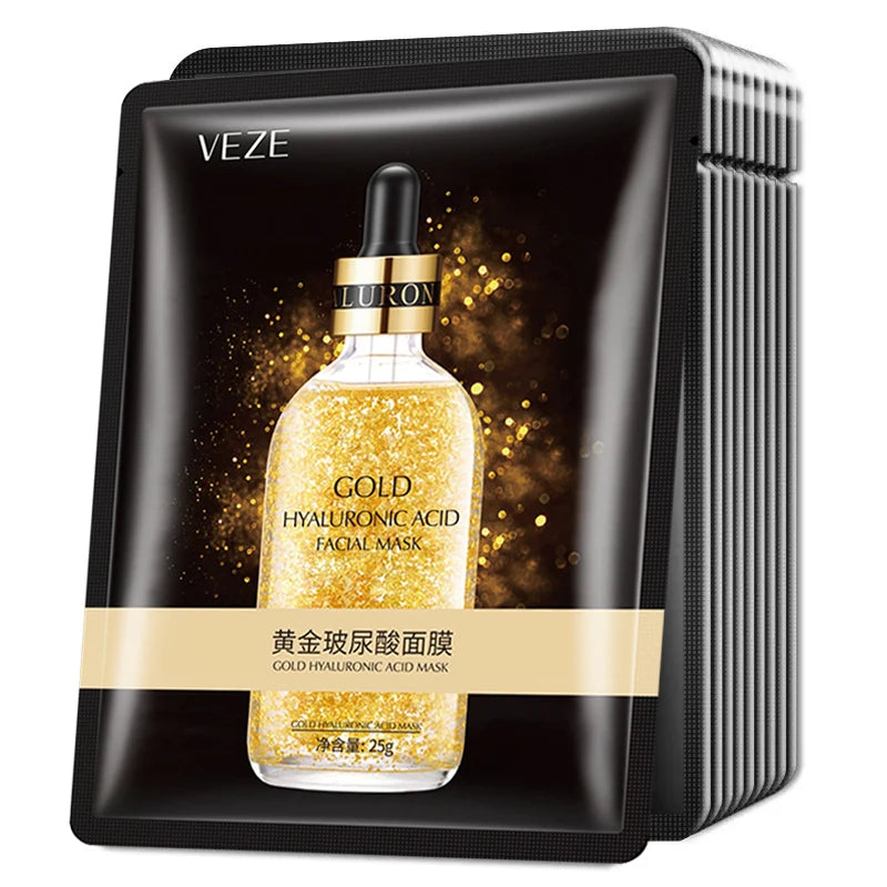 24K Gold Hyaluronic Acid Face Mask Firming Moisturizing Hydrating