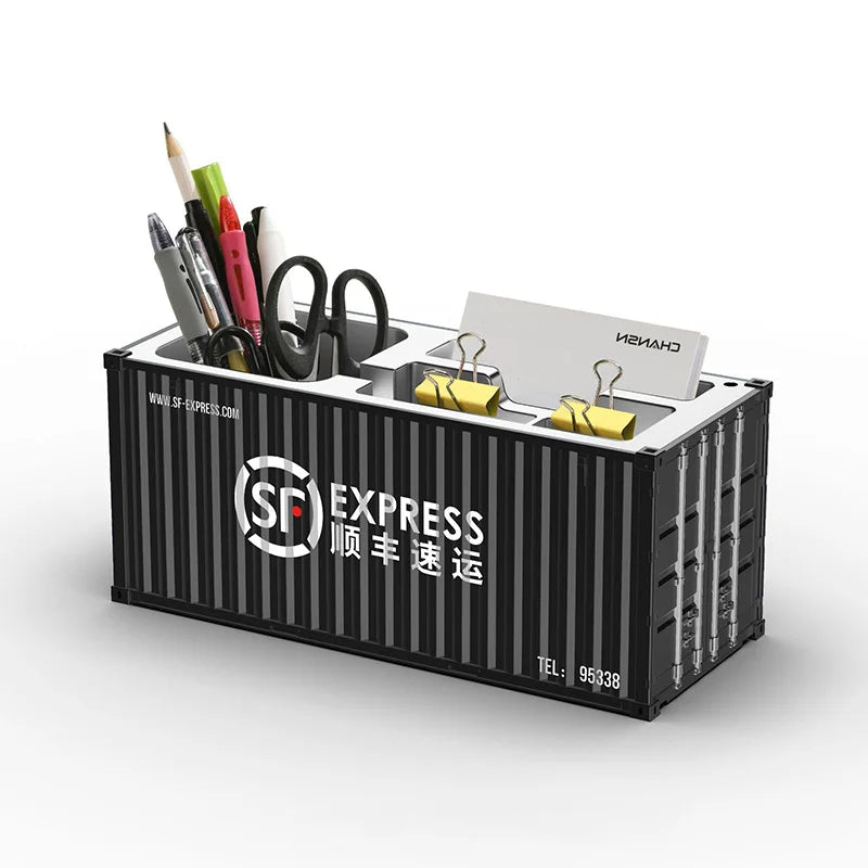 1/20 Scale Simulated Shipping Cargo Container Model Pen Holder Storage Box New Styles Plastic Storage Box Desktop Organizer