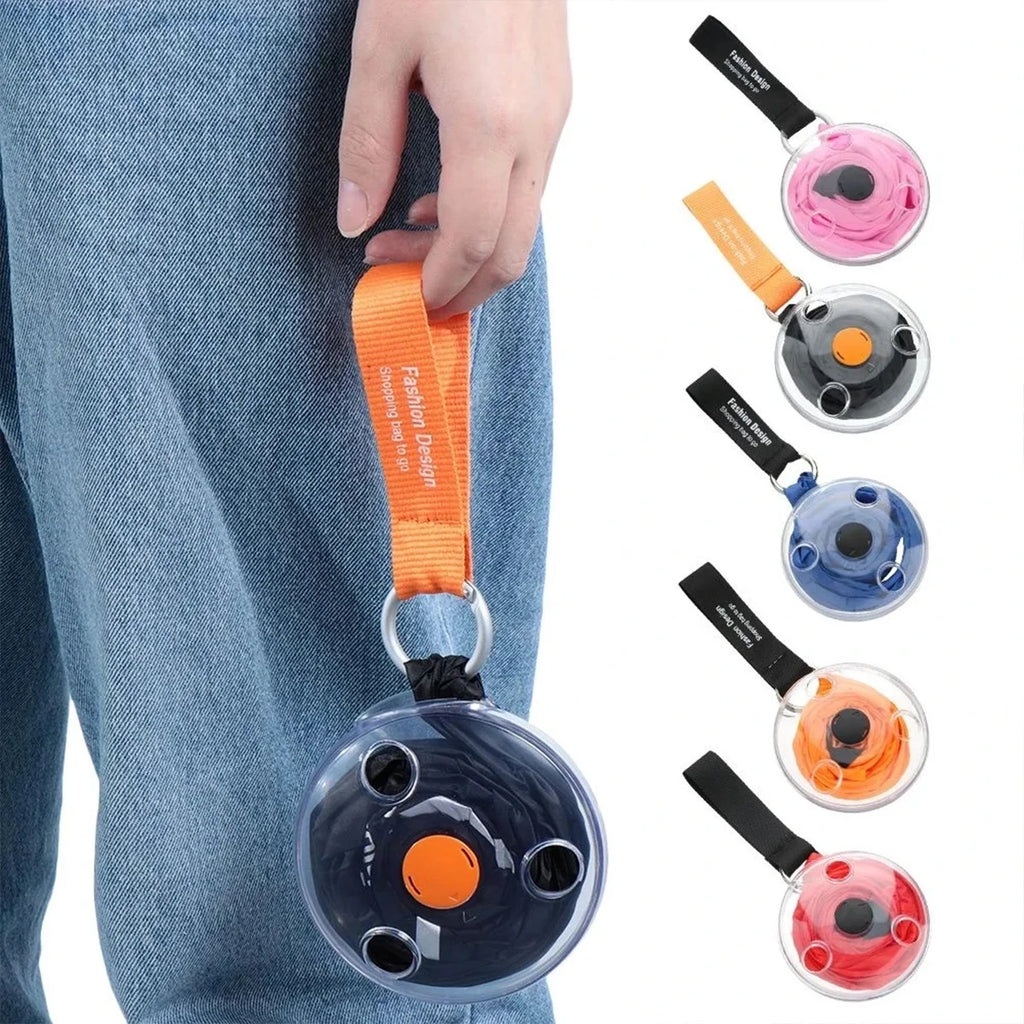 Portable Multi-functional Small Disc Folding Bag Eco Reusable Home Retractable Supermarket Shopping Storage Bag For Travels Shop