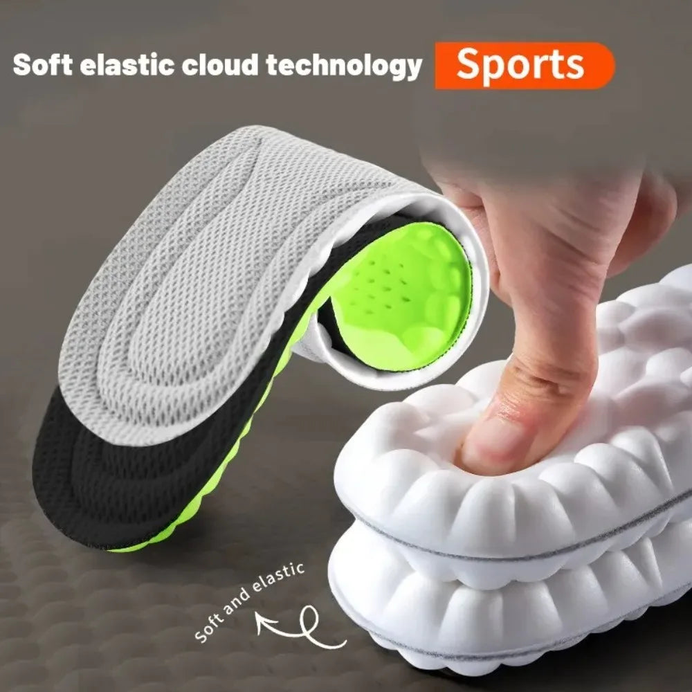 Footwear sports insoles - 4D elastic shock absorption anti-bacterial breathable insoles - foot running insoles, universal