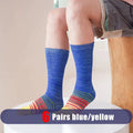1/6 Pairs Man Toe Socks Long Plus Large Size Cotton Colorful Striped Compression Sport Fitness Happy 5 Finger Calf Socks EU40-46