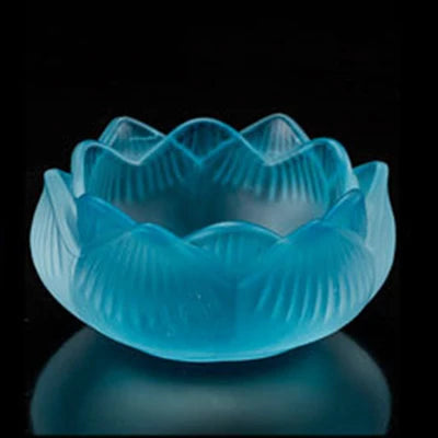 Seven Colors Crystal Incensee Burner Glass Lotus Candle Holders Handicraft Decoration for Home Buddha Mini Zen Cone Censer