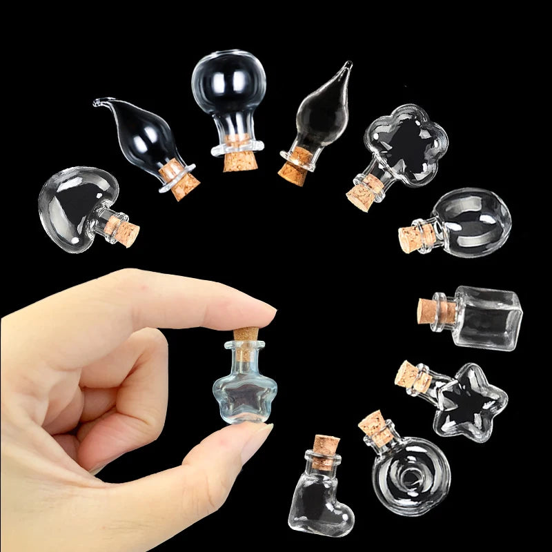 10-50Pcs Mini Glass Wishing Bottle With Cork Stoppers Clear Drifting Small Wishing Bottles For Wedding Party Home Decor Supplies