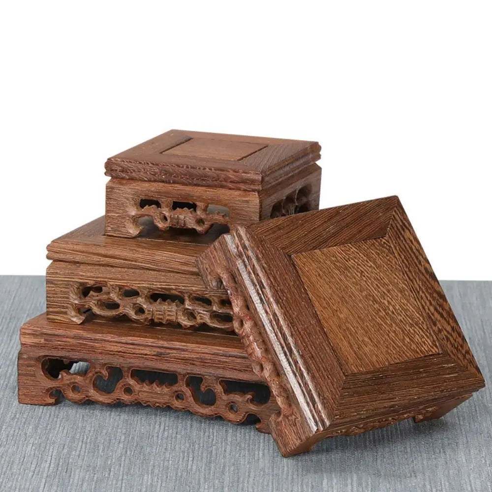 New Square Plant Stand Wooden Pot Trays Footrest Wooden Support Home Decor Flower Pot Tray Vase