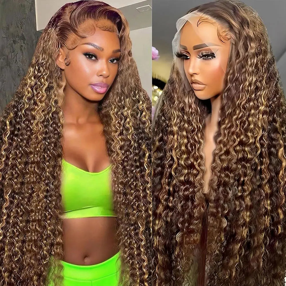 Honey Blonde Deep Wave HD Lace Front Wig