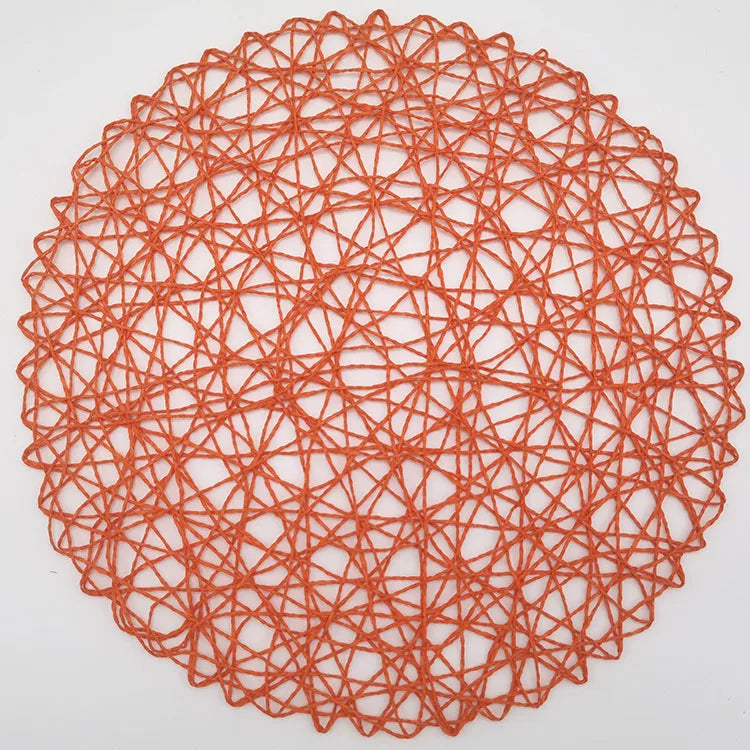 15'' Paper Braided Round Placemats Natural Non-Slip Heat Resistant Table Mats for Dining Tables Woven Indoor & Outdoor Placemats