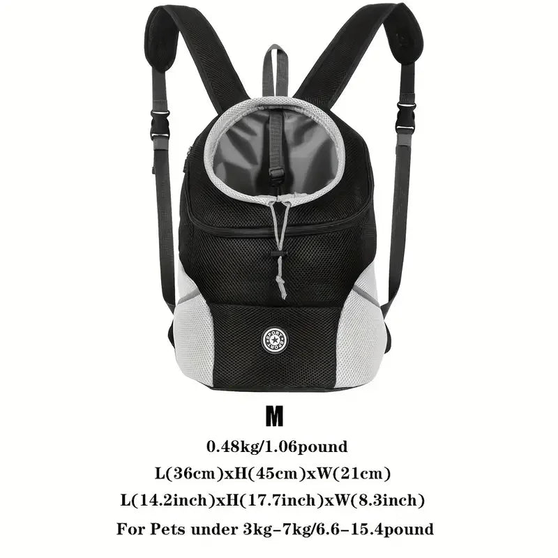 New Dog Pet Backpack Comfortable Carrier Travel Hiking Bag Front Pack Breathable Adjustable Straps for Small Medium Dogs Cats