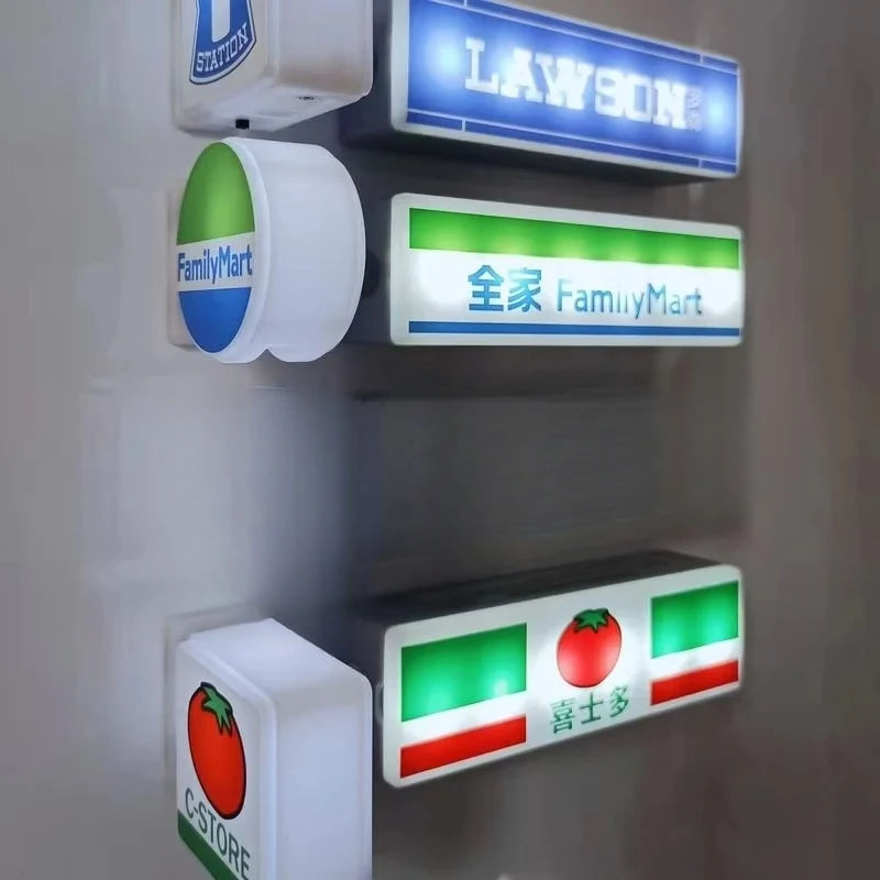 Fridge Magnet Convenience Store Night Light Glowing Signboard Miniature Room Decor Luxury Home Decor