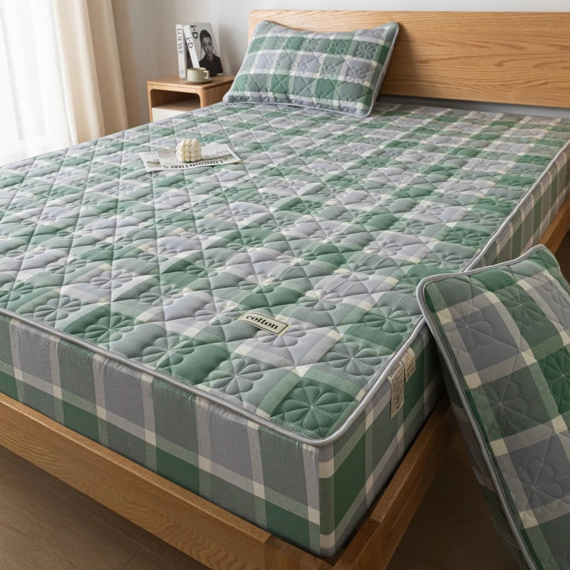 A-Class Pre-Washed Cotton Mattress Protector Cover - Ultra Soft, Antibacterial, Hypoallergenic for a Serene Sleep Experience