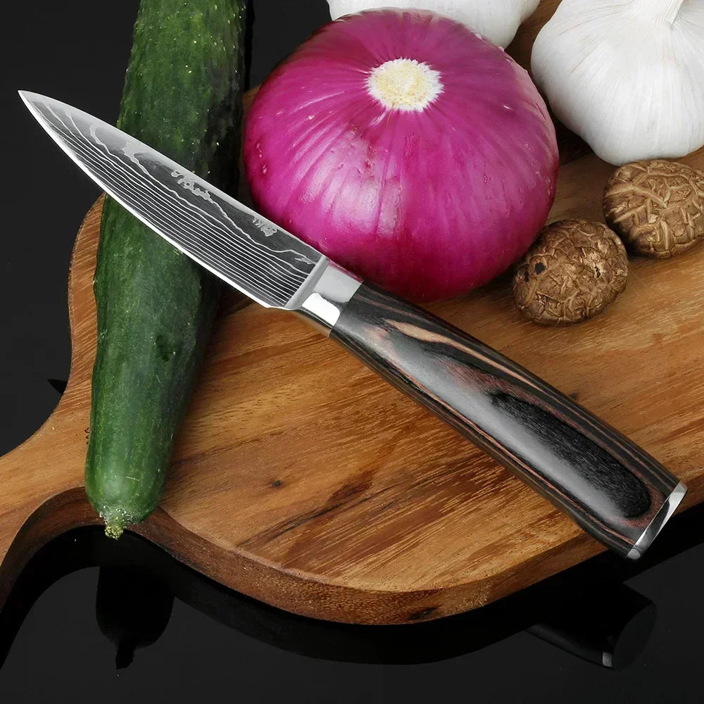 Professional Kitchen Knives Damascus Japanese Santoku Cleaver Slicing Knife Stainless Steel Boning Knife Butcher Cleaver Knife