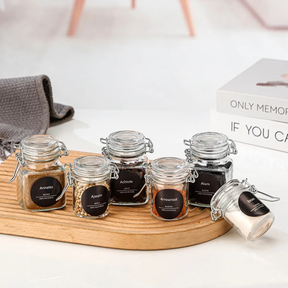 Buckle Glass Jar Transparent Airtight Glass Jar Wide Mouth Container Stylish Sealed Storage Jar For Spice Organization Coffee