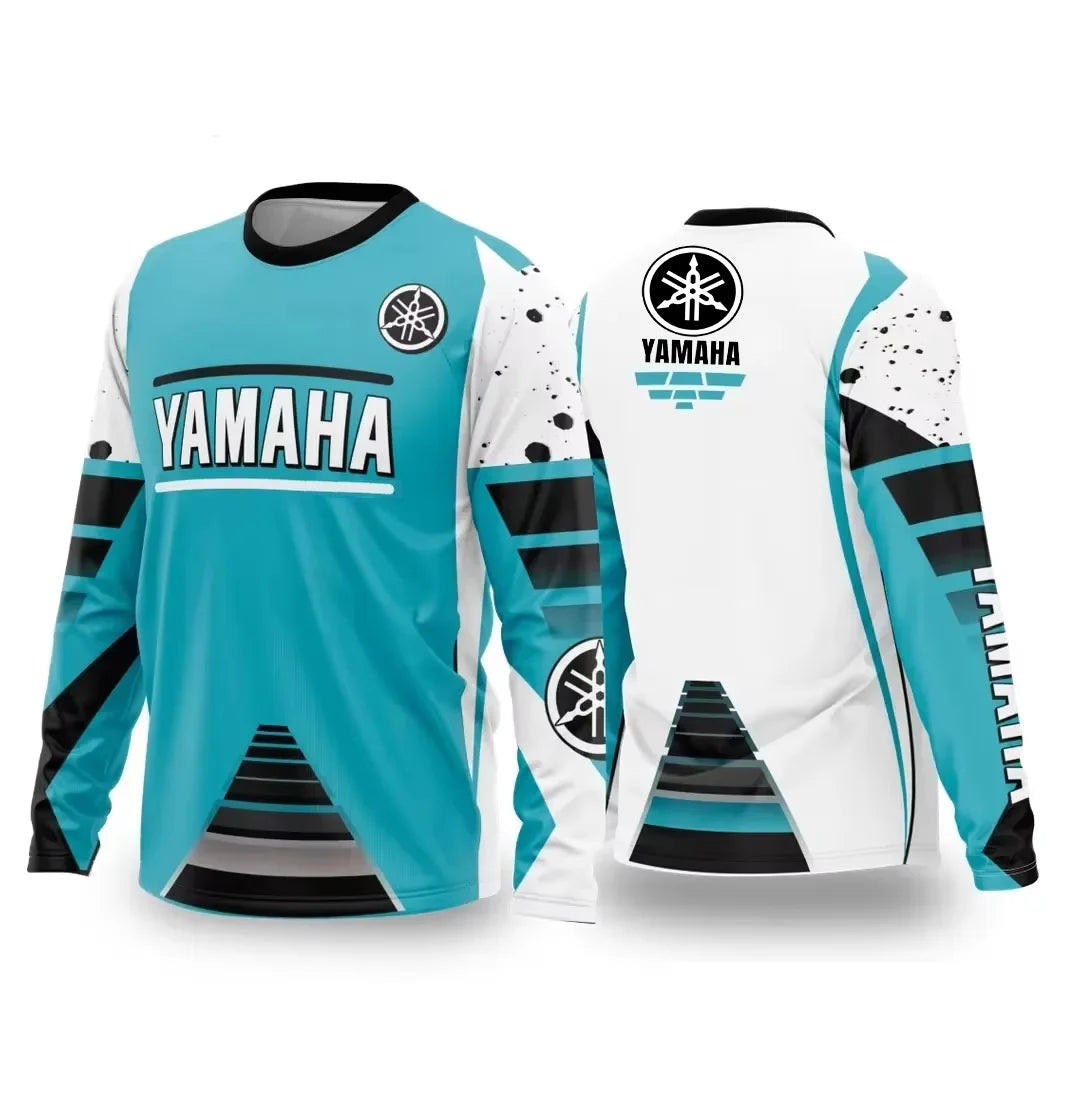 Summer YAMAHA Men Women Motorcycle Riding Suit Loose Breathable Quick Drying Off-Road Racing Suit Long Sleeved Sports T-Shirt