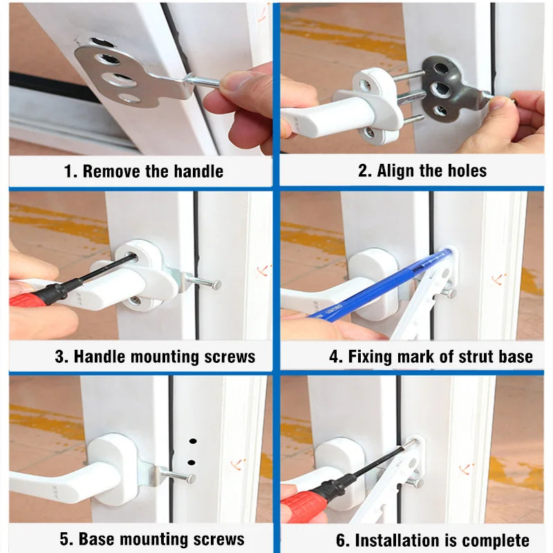 4 Gears Plastic Steel Window Limiter Latches Window Stopper