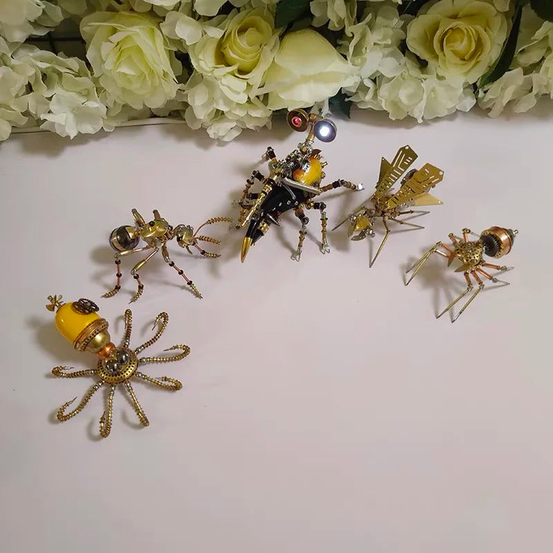 Steampunk mechanical insect big pocket insect model handmade metal creative crafts ornament personalized gift