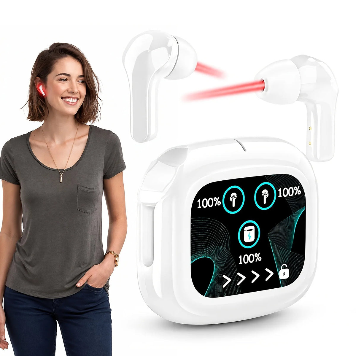 Cordless 650nm Ear Light Device for Tinnitus Otitis Media